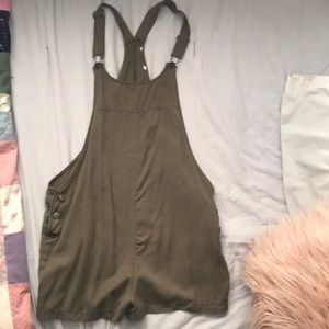 Army green romper/overall